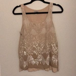 Tank top with sequin embellishments